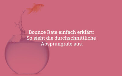 Bounce Rate einfach erklärt: So sieht die durchschnittliche Absprungrate aus.
